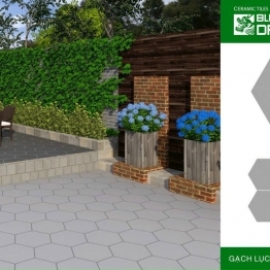 GẠCH SÂN VƯỜN LỤC GIÁC BD4561