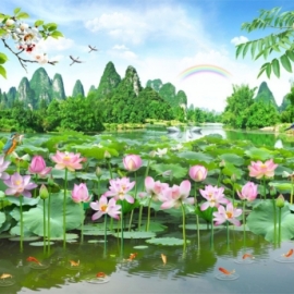 Gạch trang 5D hồ sen