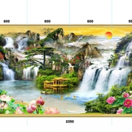 Gạch tranh 5D thác nước